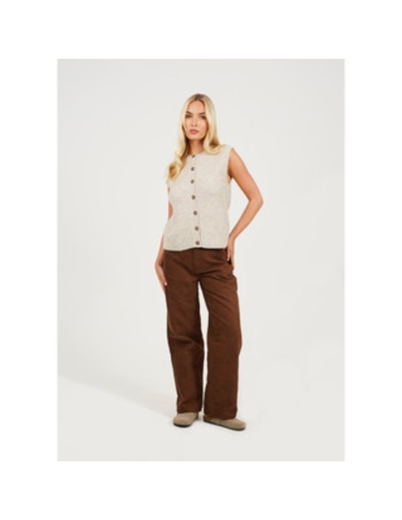 BRAVE SOUL CHALECO 125NELLIEMNK_BE BEIGE (W)