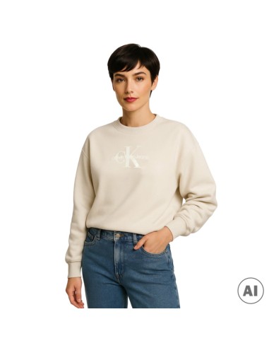CALVIN KLEIN SUDADERA J20J224724_BE BEIGE (W)
