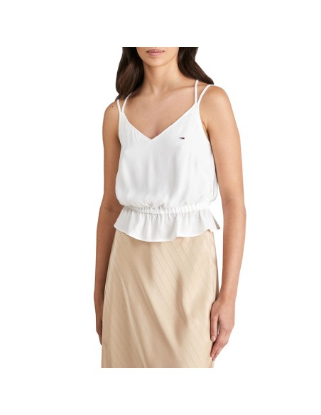 TOMMY HILFIGER TOP DW0DW17802_BL BLANCO (W)