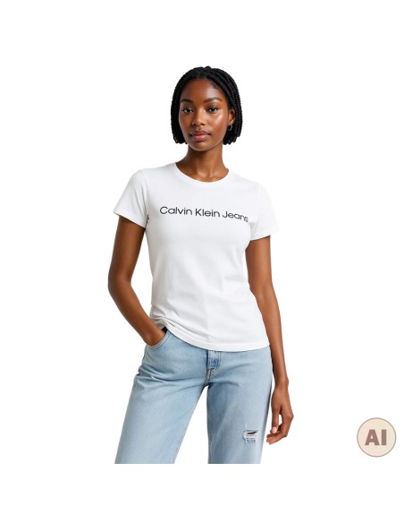 CALVIN KLEIN CAMISETAS J20J220253_BL BLANCO (W)