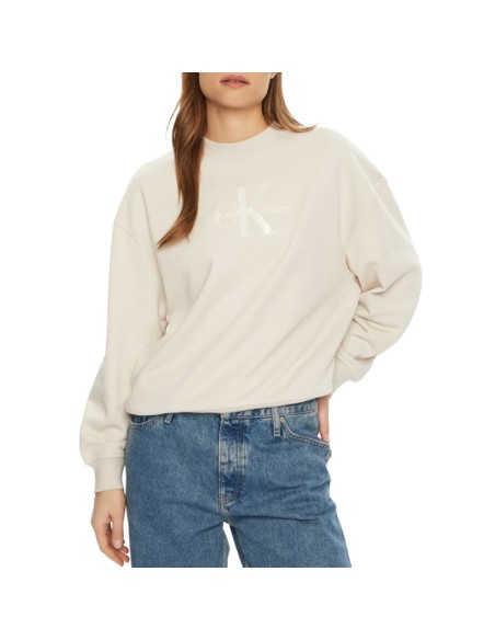 CALVIN KLEIN SUDADERA J20J224724_BE BEIGE (W)