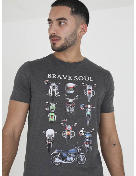 BRAVE SOUL CAMISETAS 149MOTOC_GR GRIS (M)